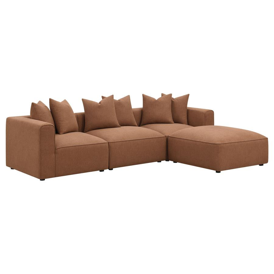 Jennifer Square Upholstered Ottoman Terracotta - 551593