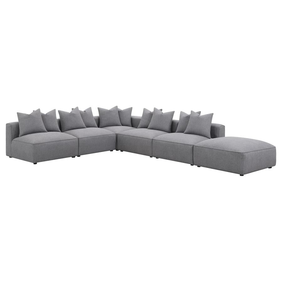 Jennifer Square Upholstered Ottoman Grey - 551596