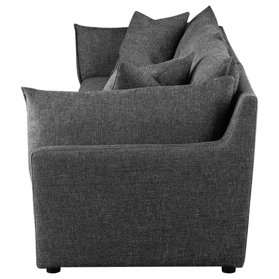 Sasha 3-Piece Upholstered Sofa Barely Black - 551681-SETB