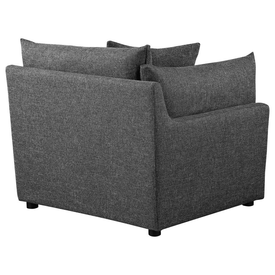Sasha 3-Piece Upholstered Sofa Barely Black - 551681-SETB