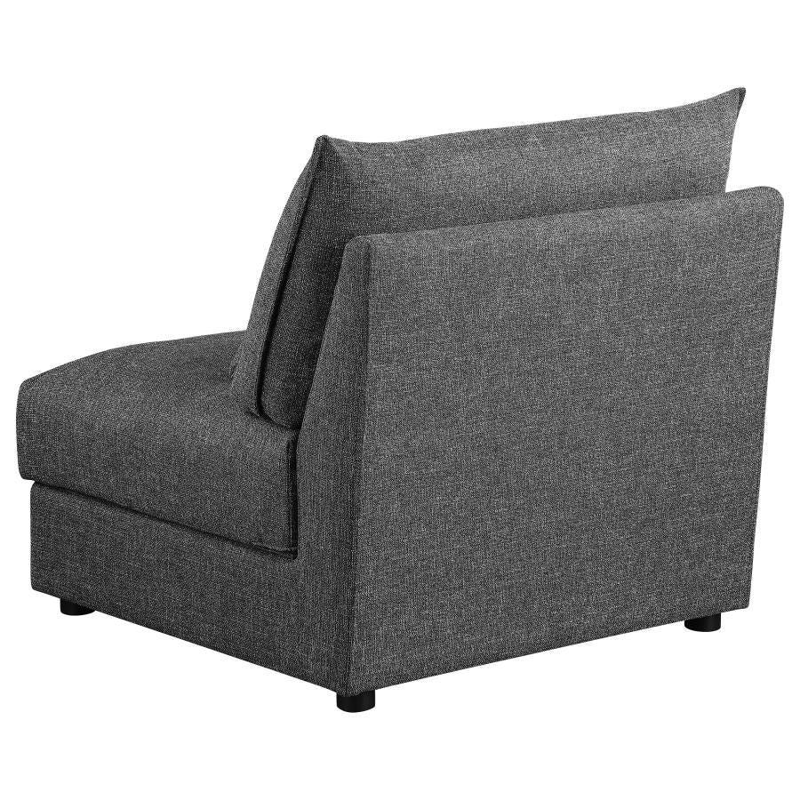 Sasha 3-Piece Upholstered Sofa Barely Black - 551681-SETB