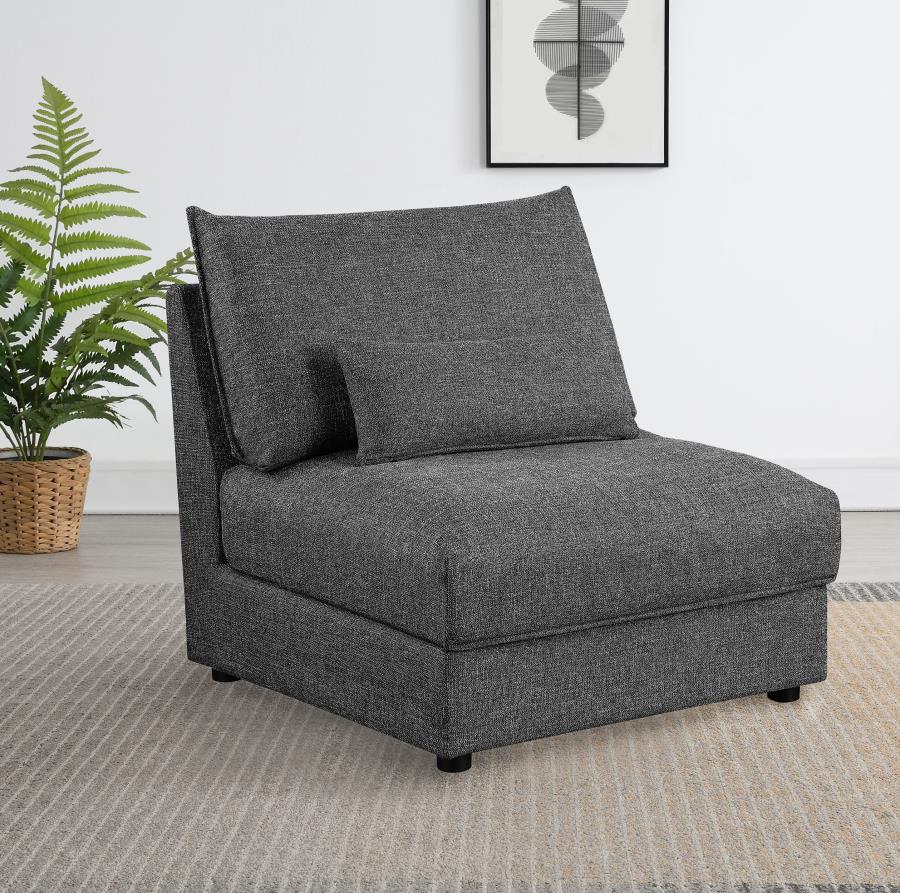 Sasha Upholstered Armless Chair Barely Black - 551681