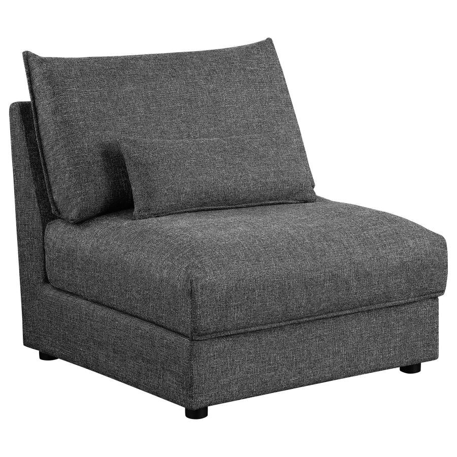Sasha Upholstered Armless Chair Barely Black - 551681