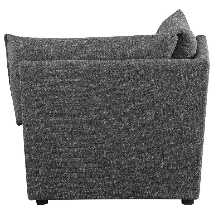 Sasha Upholstered Corner Chair Barely Black - 551682