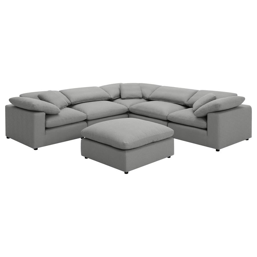 Raleigh 6-piece Boucle Upholstered Modular Sectional Grey - 551754-SETA