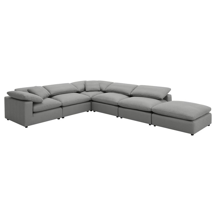 Raleigh 6-piece Boucle Upholstered Modular Sectional Grey - 551754-SET