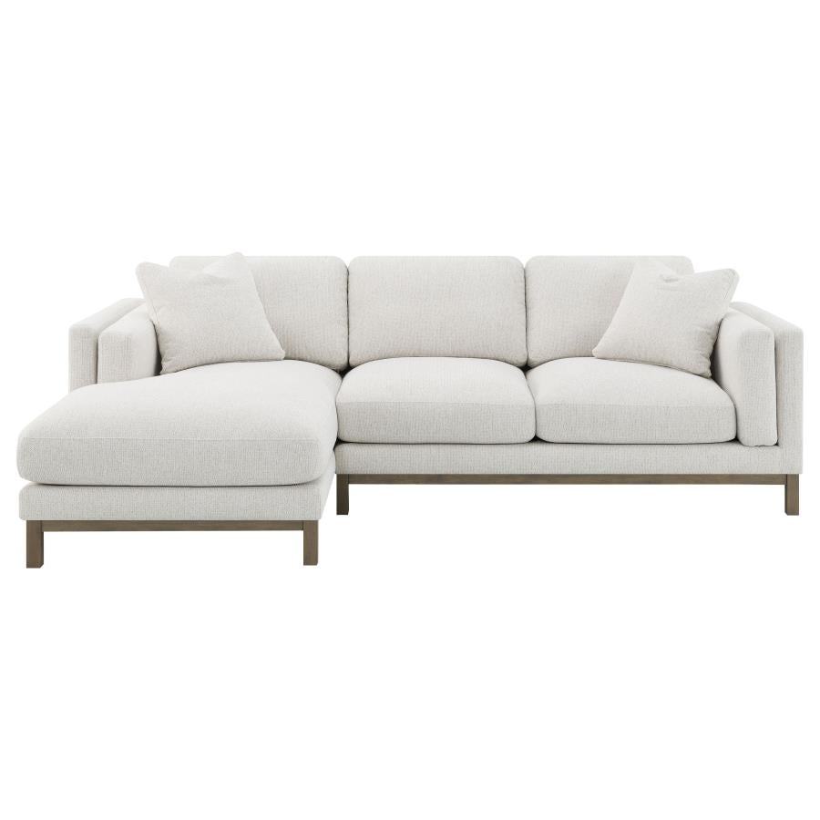 Geneva Boucle Upholstered Sectional Chaise Sofa Sand - 551777