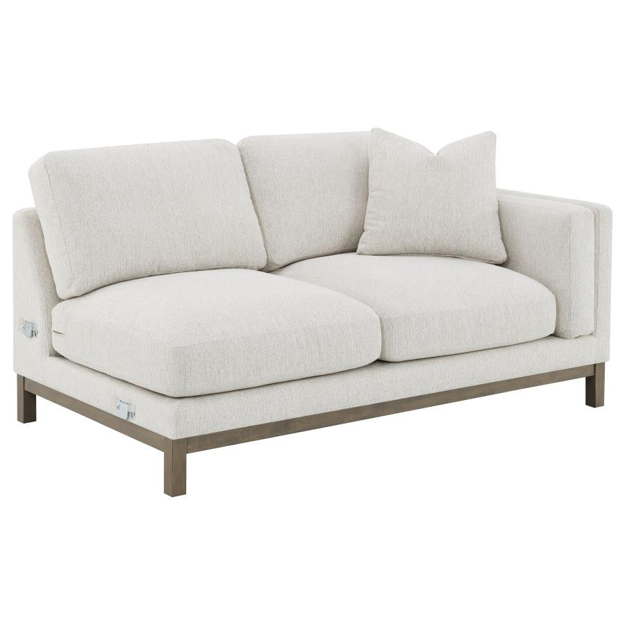 Geneva Boucle Upholstered Sectional Chaise Sofa Sand - 551777