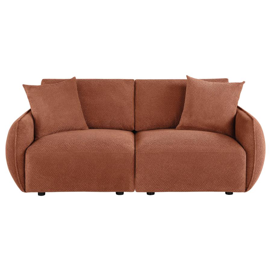 Elysia Chenille Upholstered Modular Lounge Loveseat Coral - 551891-LOVE