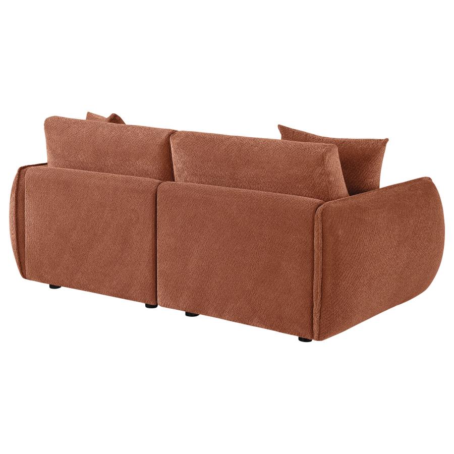 Elysia Chenille Upholstered Modular Lounge Loveseat Coral - 551891-LOVE