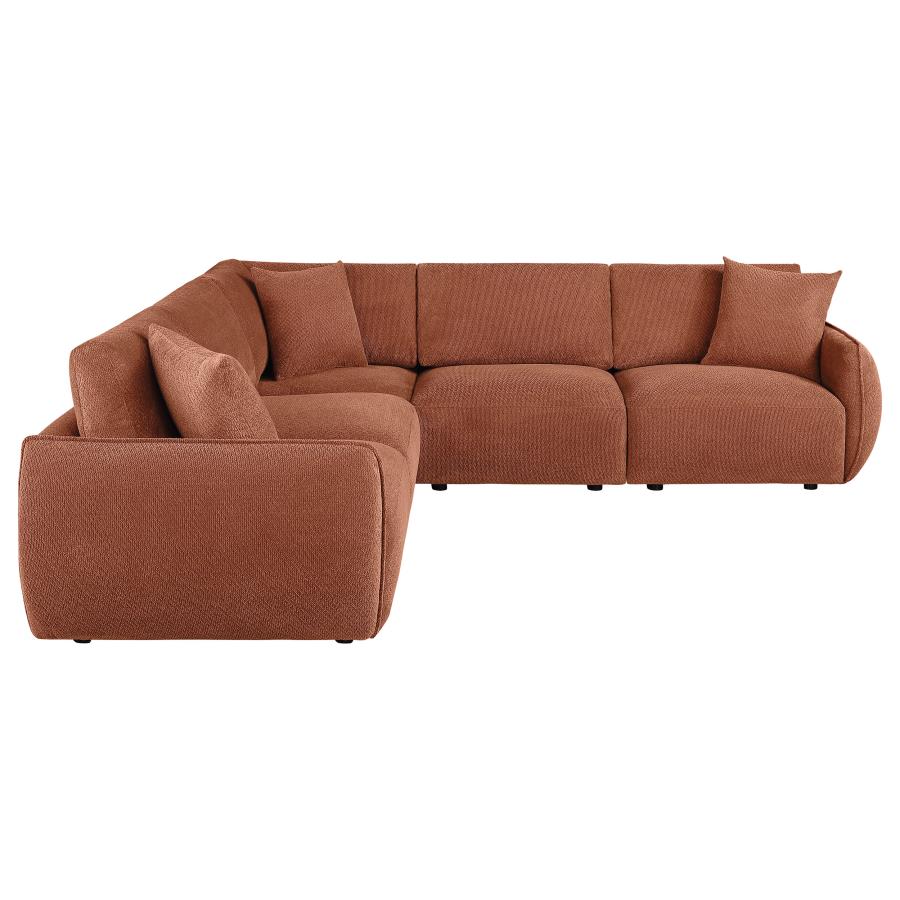 Elysia 5-piece Chenille Upholstered Modular Sectional Sofa Coral - 551891-SETA