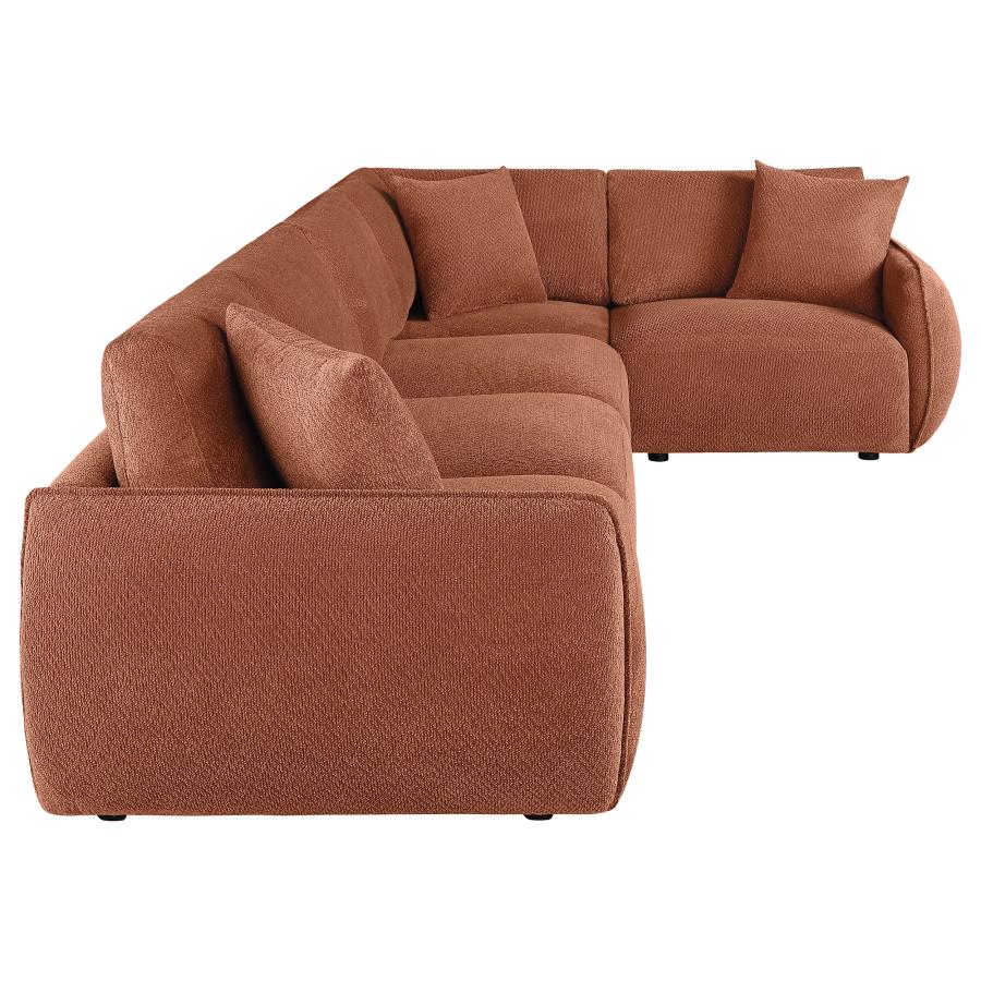 Elysia 5-piece Chenille Upholstered Modular Sectional Sofa Coral - 551891-SETA