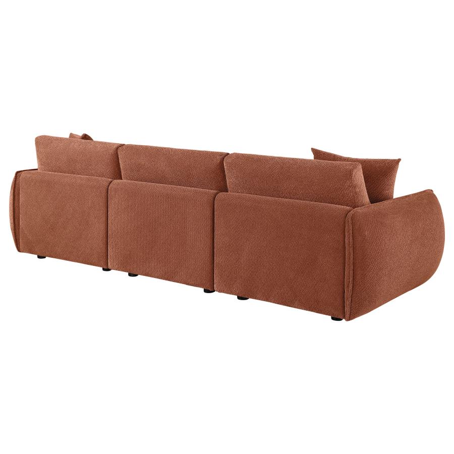 Elysia Chenille Upholstered Modular Lounge Sofa Coral - 551891-SOFA