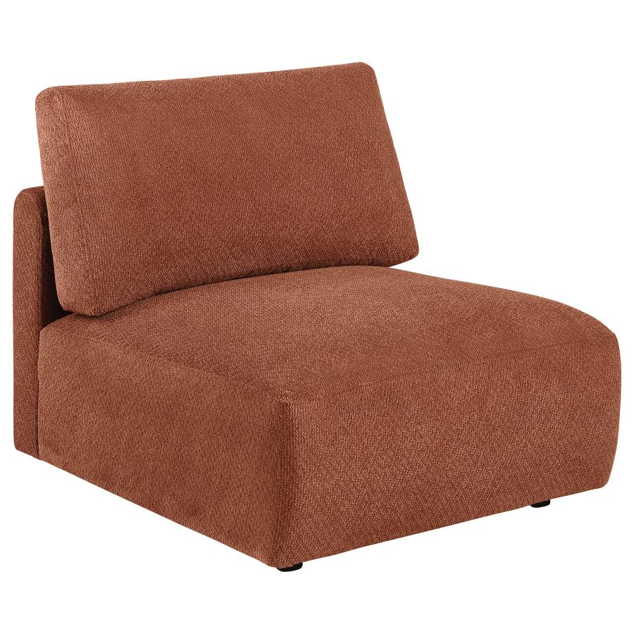 Elysia Chenille Upholstered Modular Armless Chair Coral - 551891