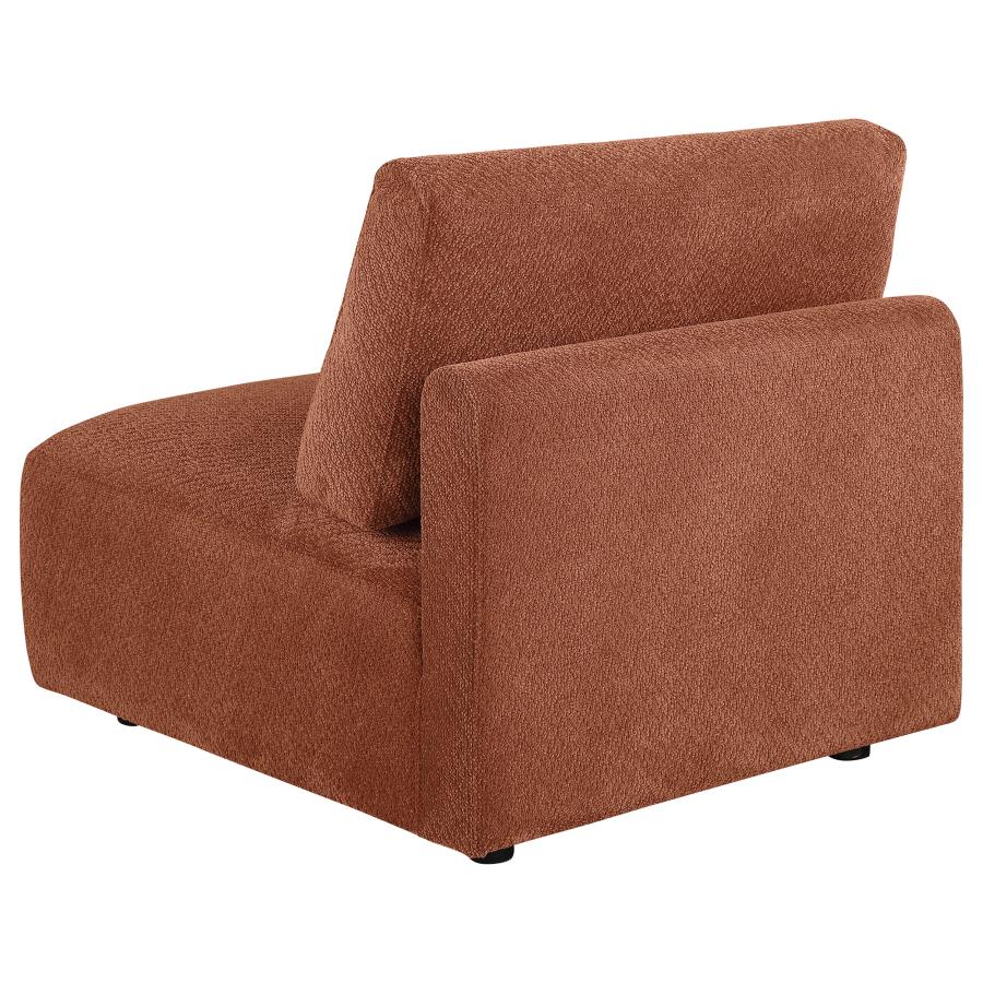 Elysia Chenille Upholstered Modular Armless Chair Coral - 551891