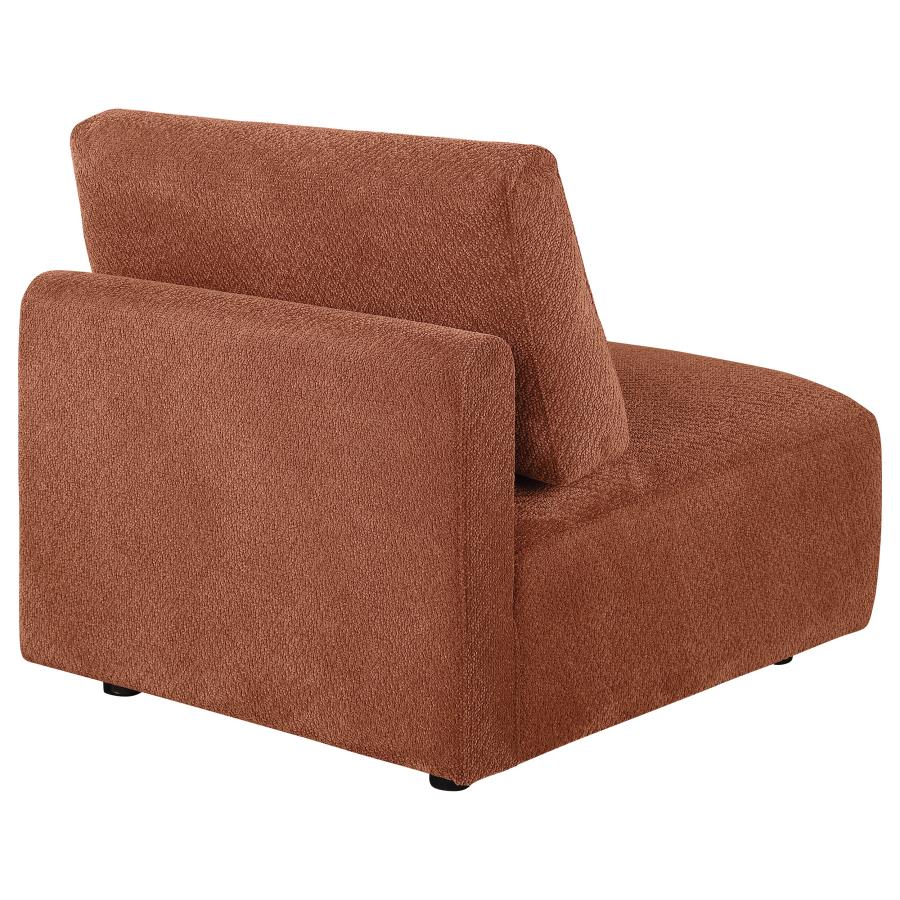 Elysia Chenille Upholstered Modular Armless Chair Coral - 551891