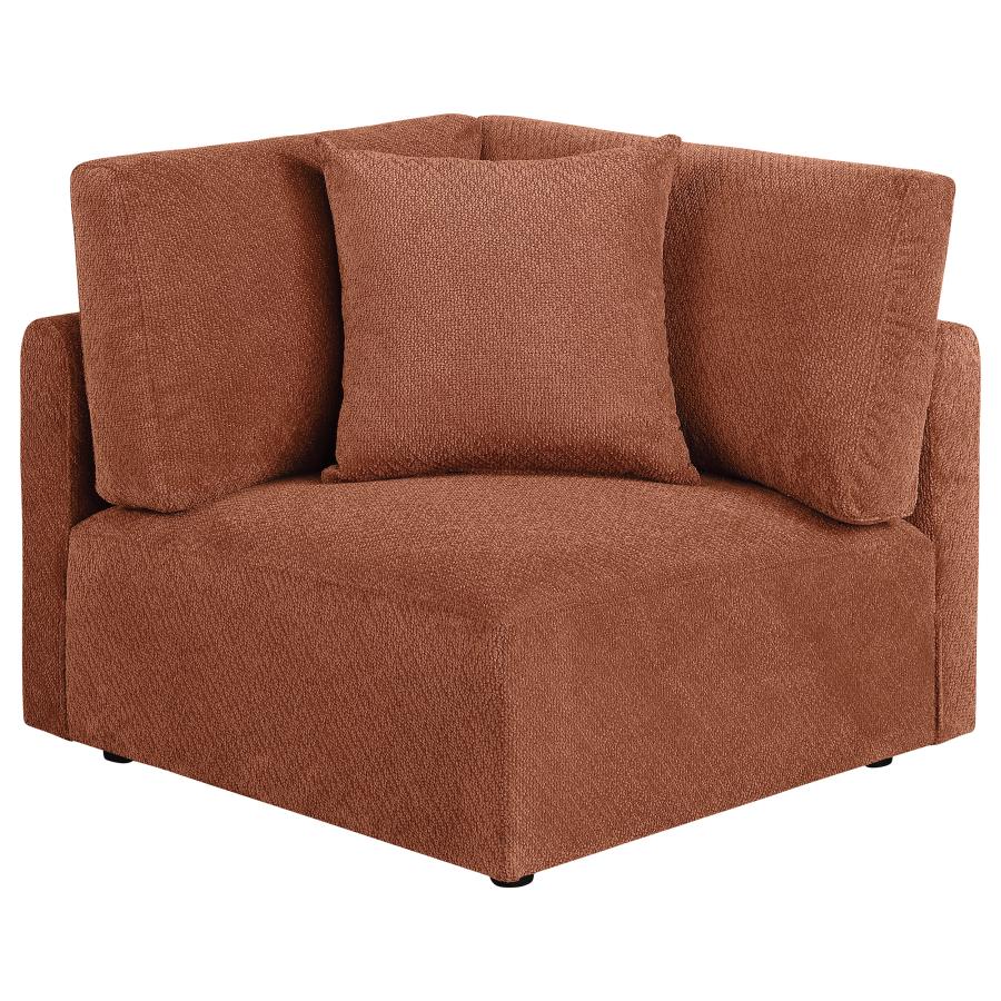 Elysia Chenille Upholstered Modular Corner Chair Coral - 551892