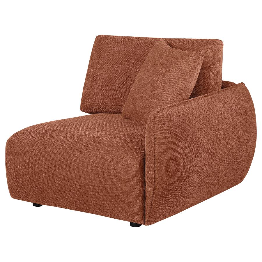 Elysia Chenille Upholstered Modular RAF Chair Coral - 551894RAF