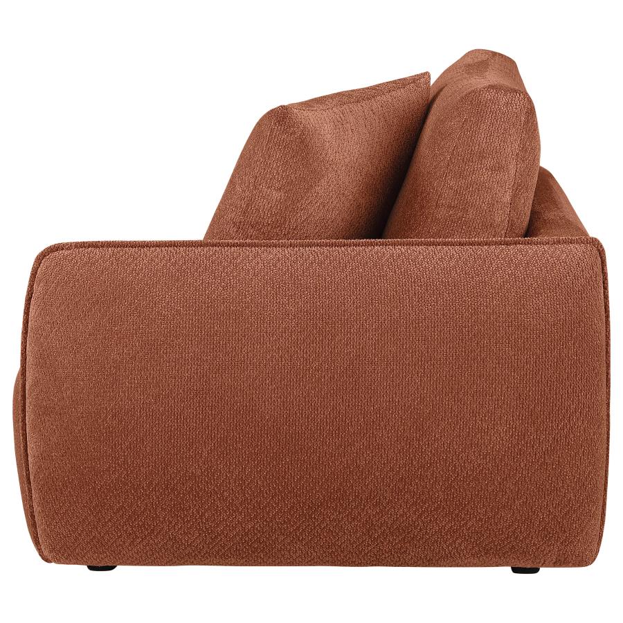 Elysia Chenille Upholstered Modular RAF Chair Coral - 551894RAF