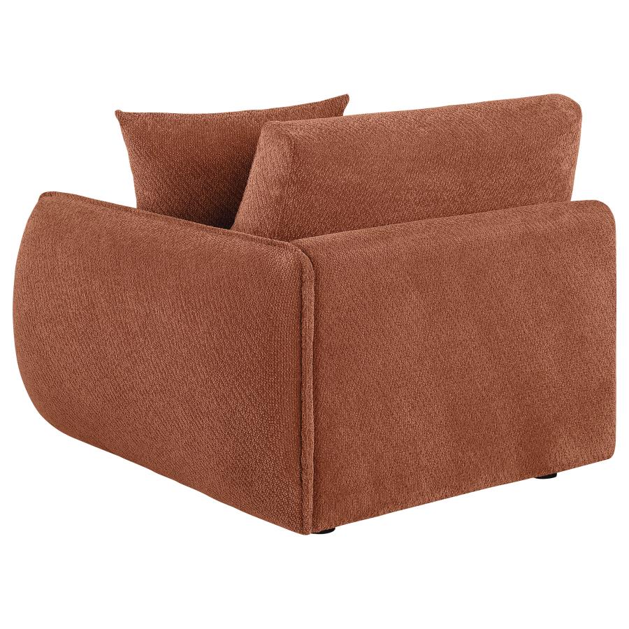 Elysia Chenille Upholstered Modular RAF Chair Coral - 551894RAF