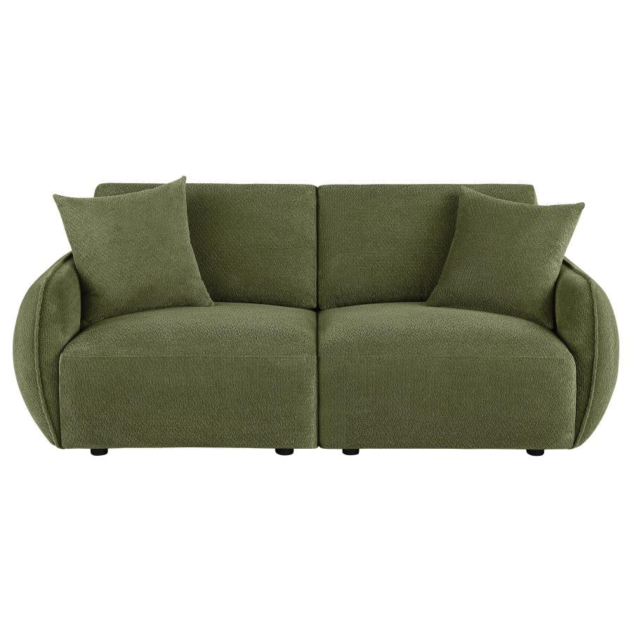 Elysia Chenille Upholstered Modular Lounge Loveseat Green - 551895-LOVE