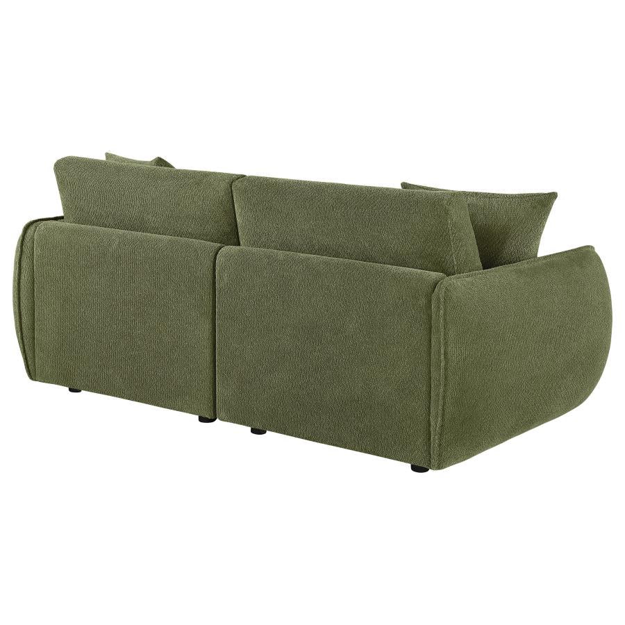 Elysia Chenille Upholstered Modular Lounge Loveseat Green - 551895-LOVE