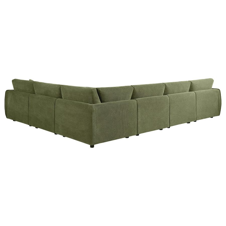 Elysia 6-piece Chenille Upholstered Modular Sectional Sofa Green - 551895-SET