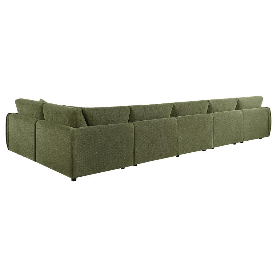 Elysia 6-piece Chenille Upholstered Modular Sectional Sofa Green - 551895-SET