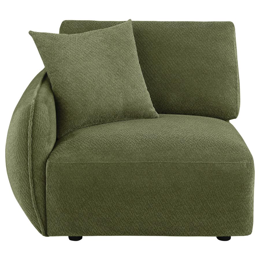 Elysia Chenille Upholstered Modular LAF Chair Green - 551898LAF