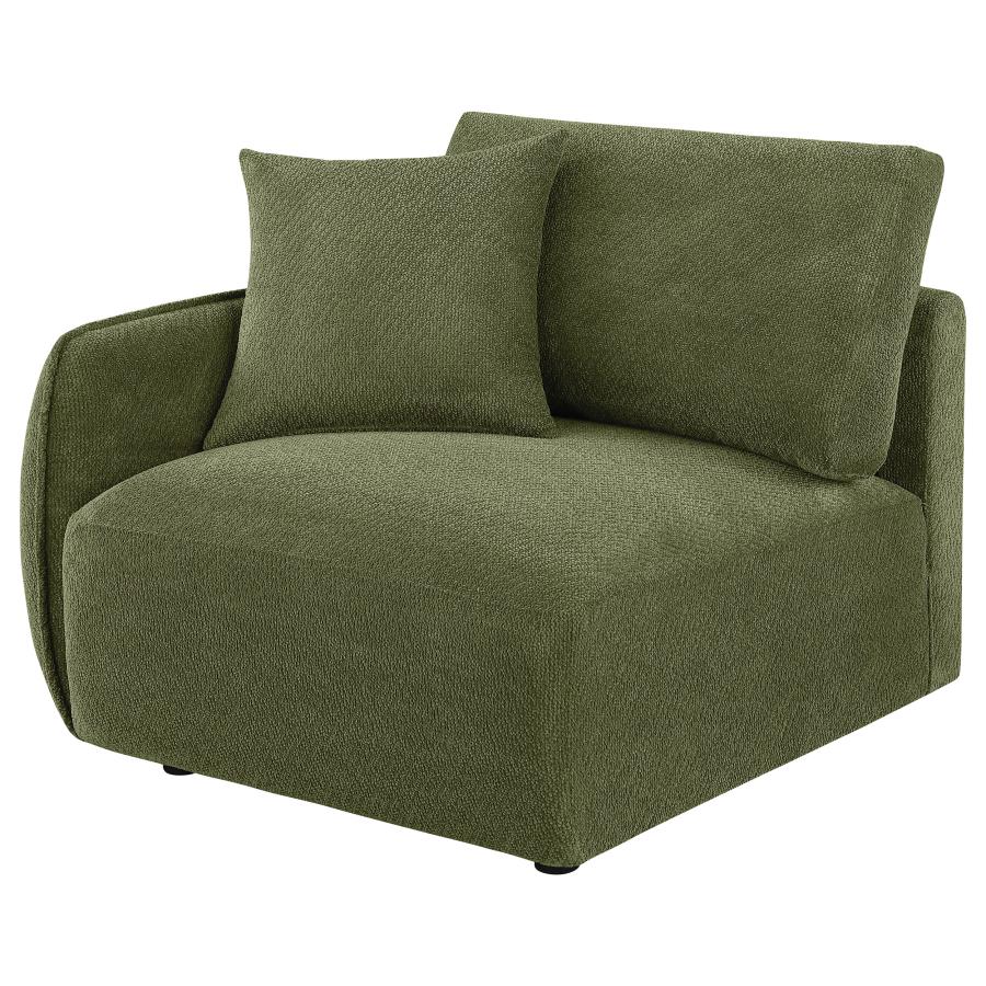 Elysia Chenille Upholstered Modular LAF Chair Green - 551898LAF