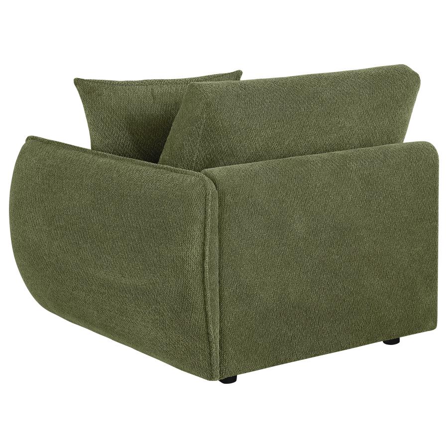 Elysia Chenille Upholstered Modular RAF Chair Green - 551898RAF