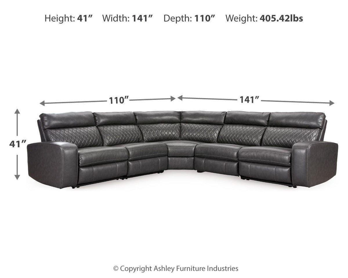 Samperstone 5-Piece Power Reclining Sectional - 55203S1