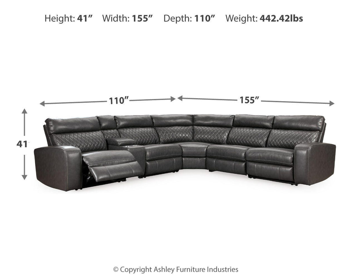 Samperstone 6-Piece Power Reclining Sectional - 55203S2