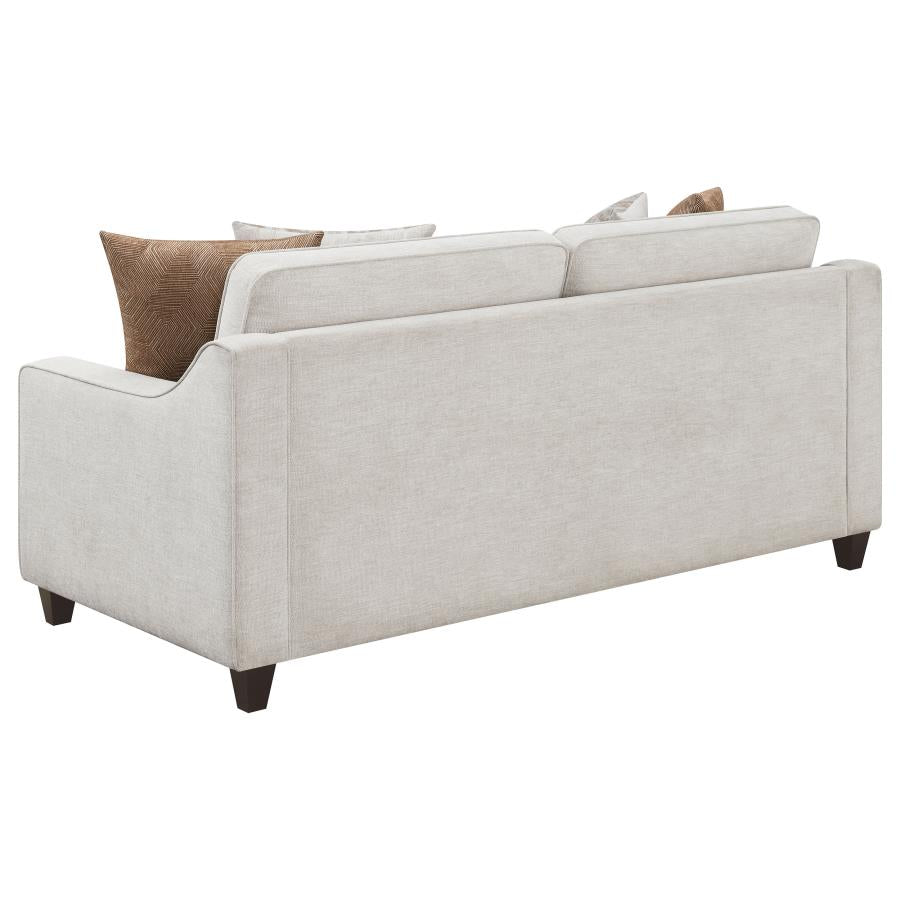 Christine 2-piece Upholstered Sloped Arm Sofa Set Beige - 552061-S2