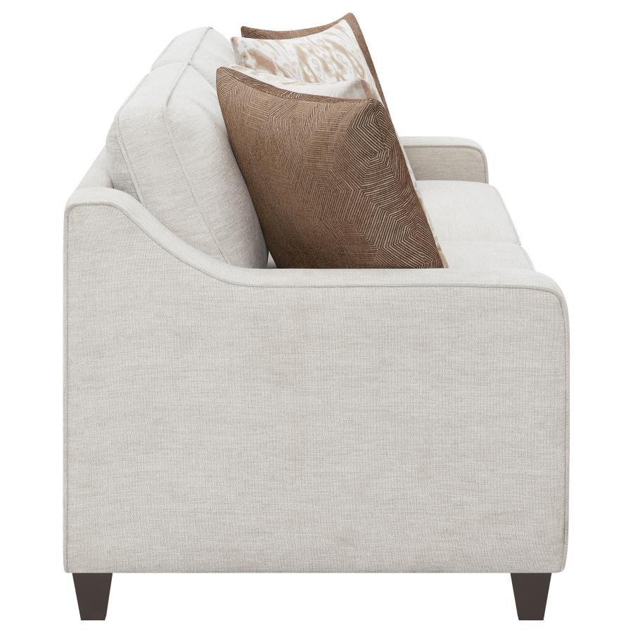 Christine 2-piece Upholstered Sloped Arm Sofa Set Beige - 552061-S2