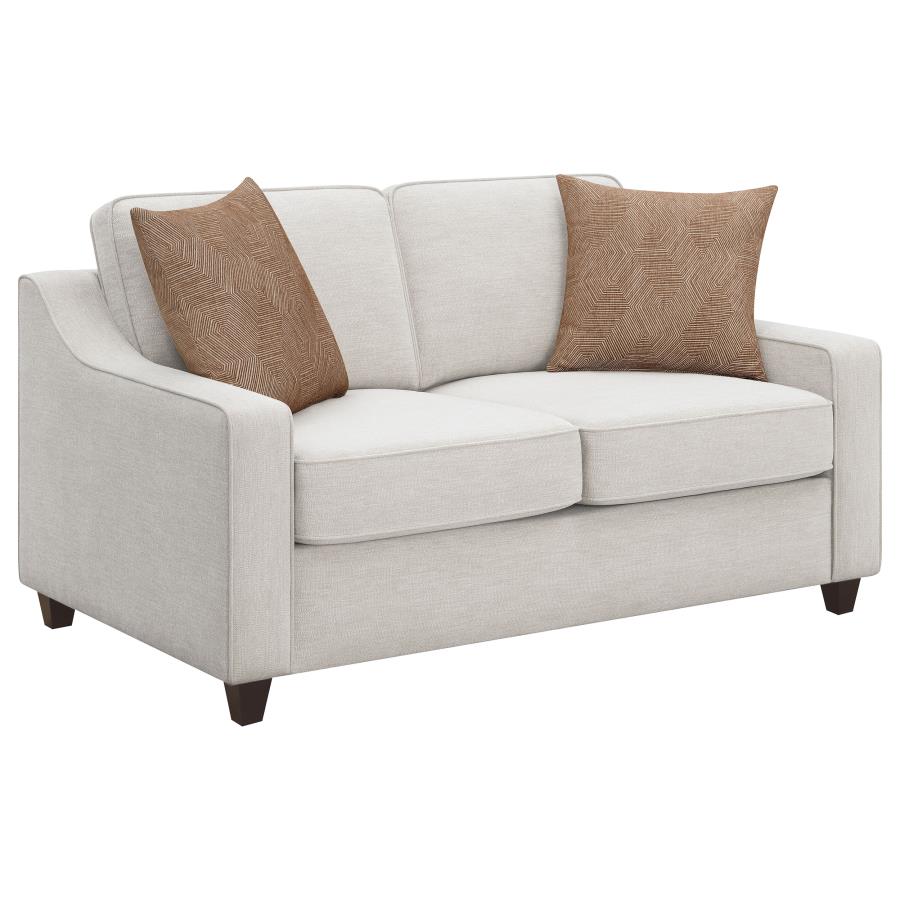 Christine 2-piece Upholstered Sloped Arm Sofa Set Beige - 552061-S2