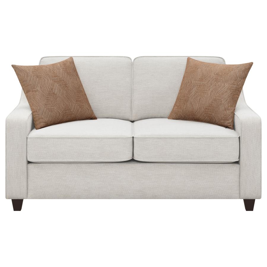 Christine 2-piece Upholstered Sloped Arm Sofa Set Beige - 552061-S2