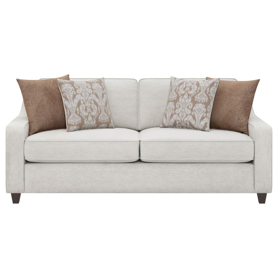 Christine 3-piece Upholstered Sloped Arm Sofa Set Beige - 552061-S3