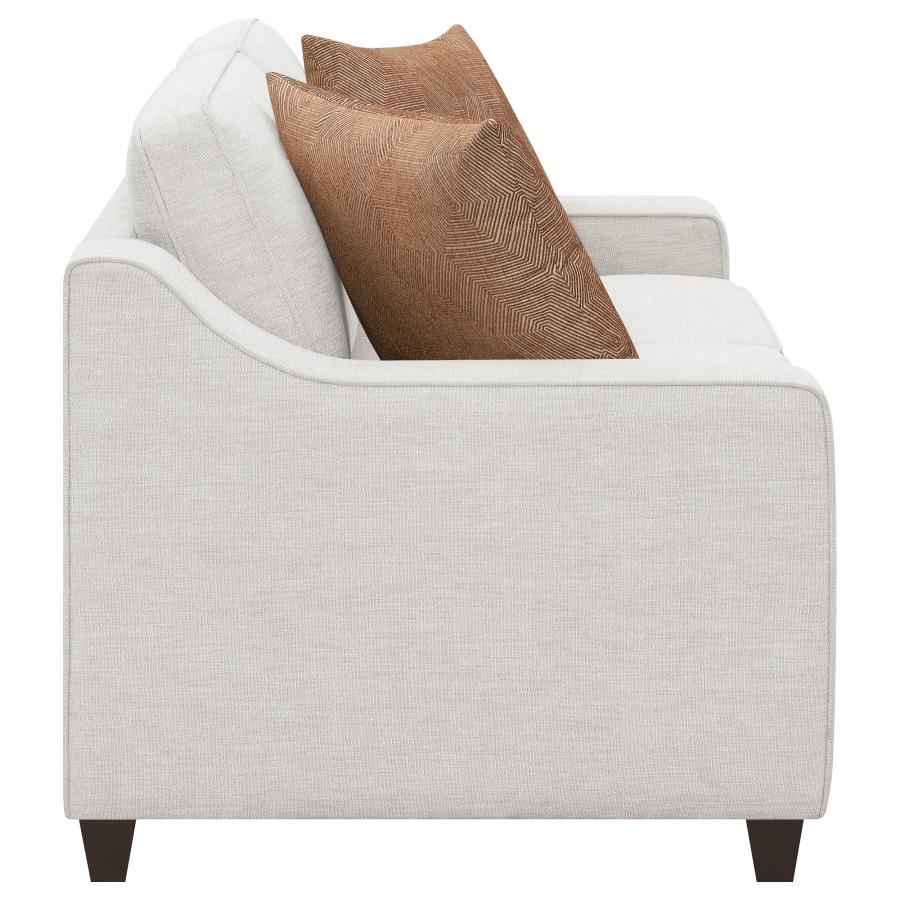 Christine 3-piece Upholstered Sloped Arm Sofa Set Beige - 552061-S3
