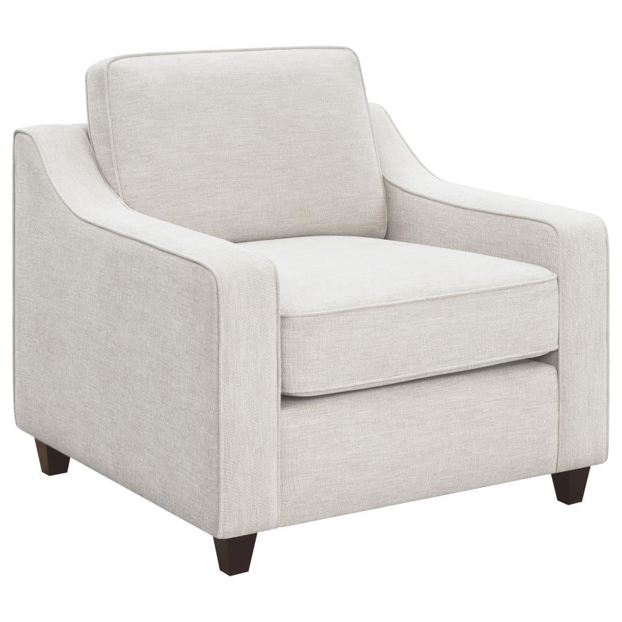 Christine 3-piece Upholstered Sloped Arm Sofa Set Beige - 552061-S3