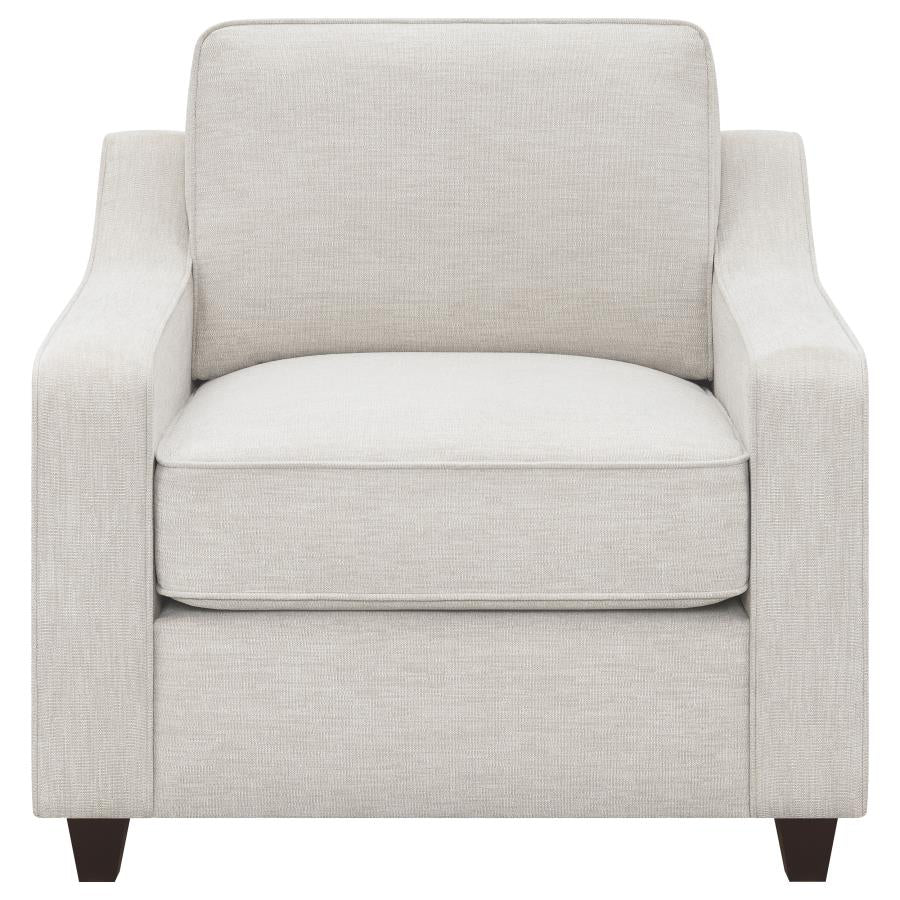 Christine 3-piece Upholstered Sloped Arm Sofa Set Beige - 552061-S3