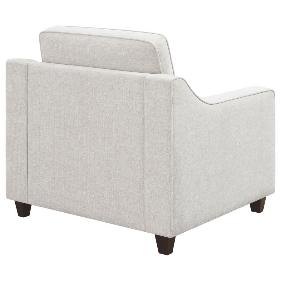 Christine Upholstered Sloped Arm Accent Chair Beige - 552063