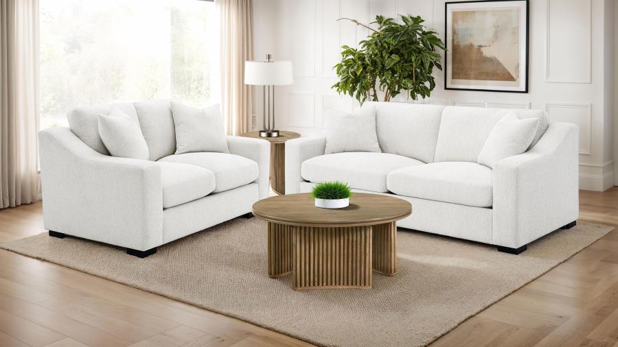 Ashlyn 2-piece Upholstered Track Arm Sofa Set Sand - 552091-S2