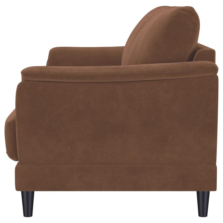 Selma Velvet Upholstered Crescent Arm Sofa Rust - 552101