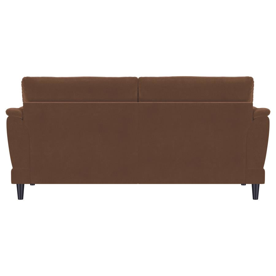 Selma Velvet Upholstered Crescent Arm Sofa Rust - 552101