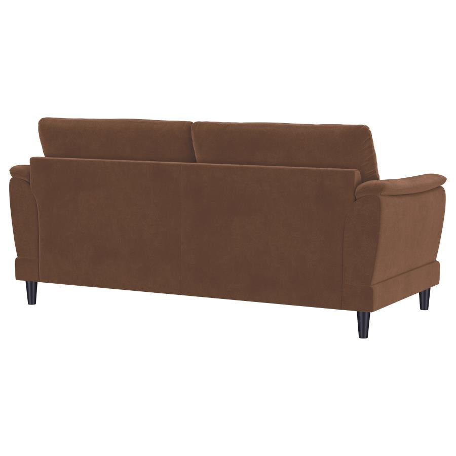 Selma Velvet Upholstered Crescent Arm Sofa Rust - 552101