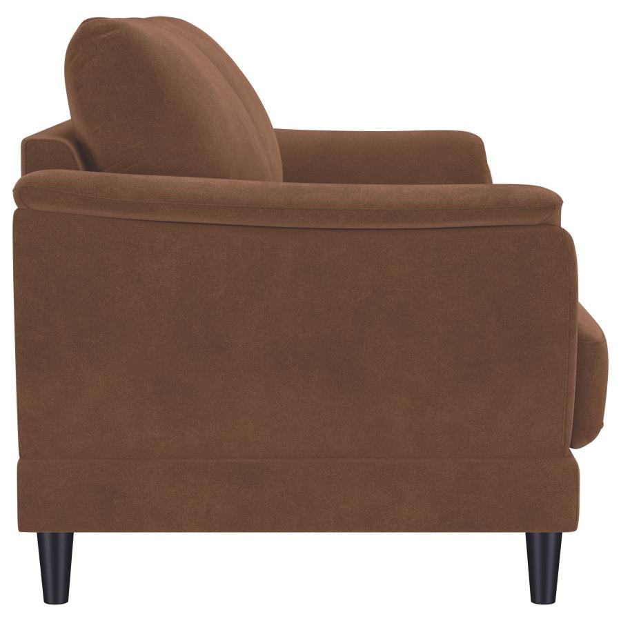 Selma Velvet Upholstered Crescent Arm Sofa Rust - 552101