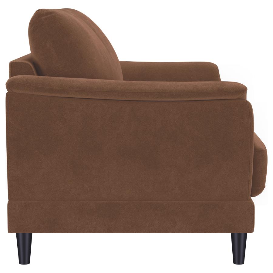 Selma Velvet Upholstered Crescent Arm Loveseat Rust - 552102