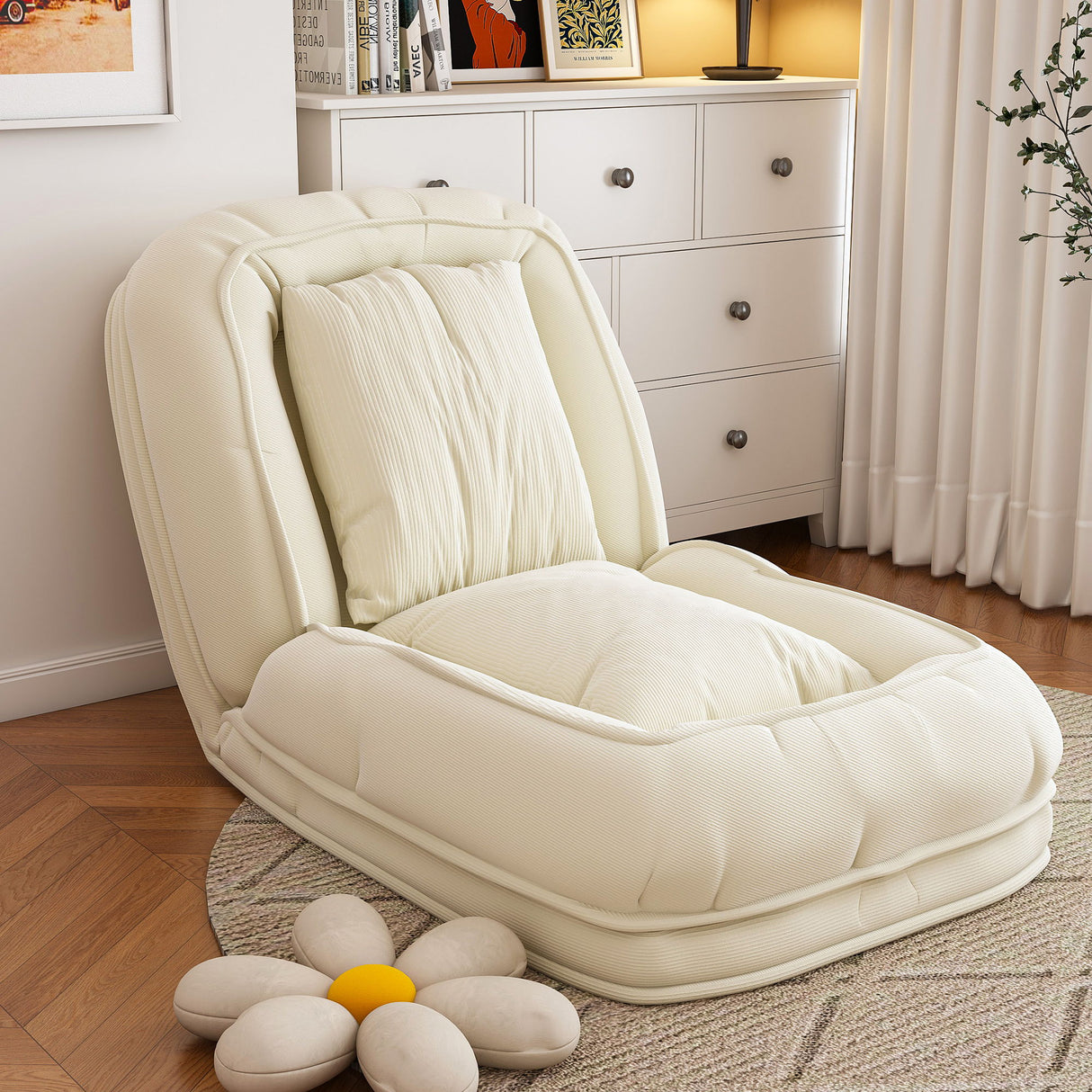 Upholstered Foldable Lazy Sofa Bed For Adults And Pets