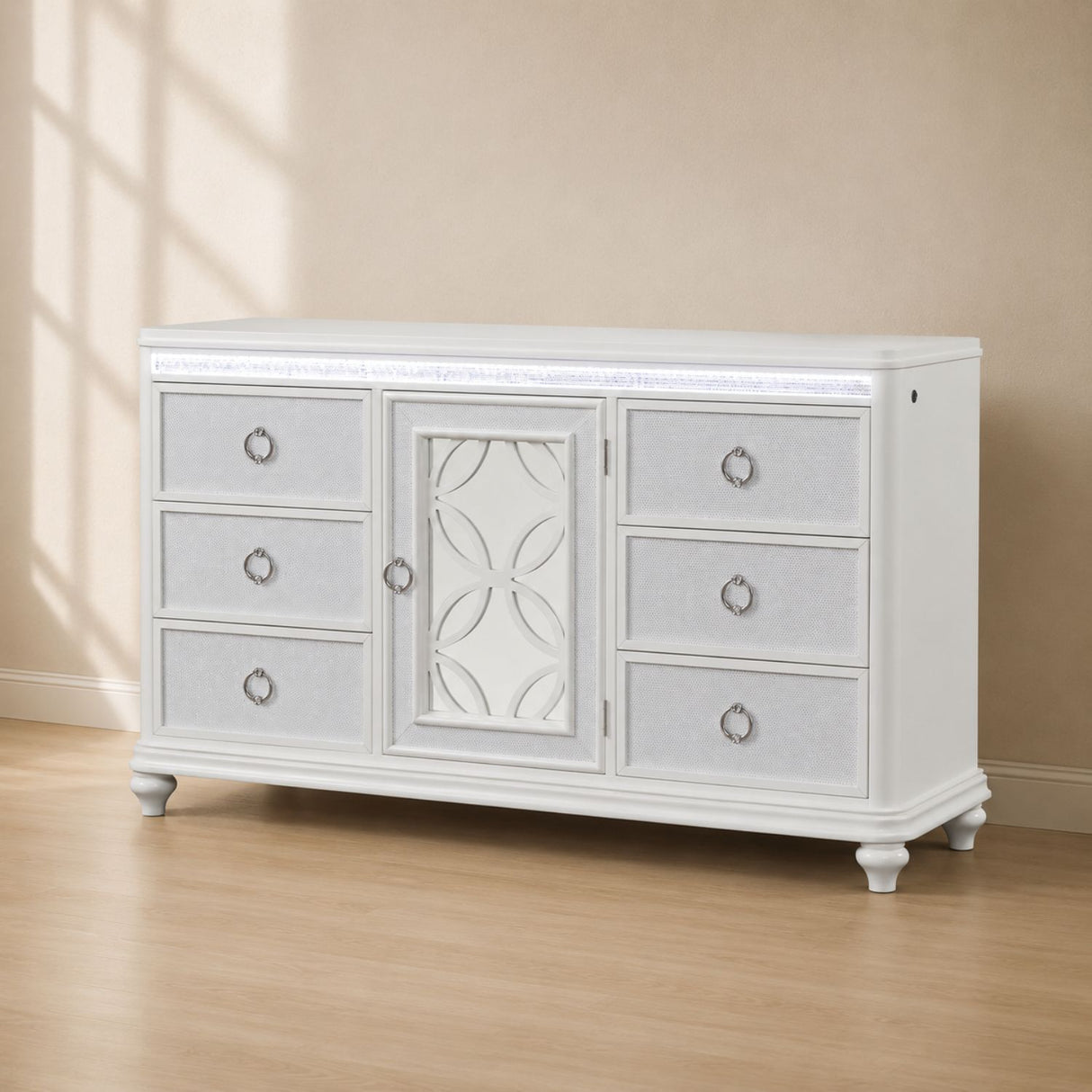 Abigale - 6 Drawer Dresser With LED (Includes Dresser Only, Mirror Not Included) - White